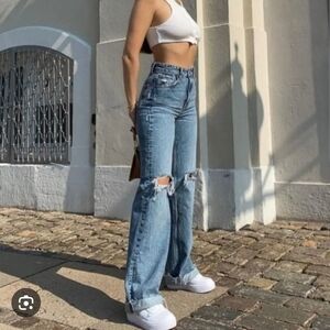 Zara Light Blue Flare Jeans